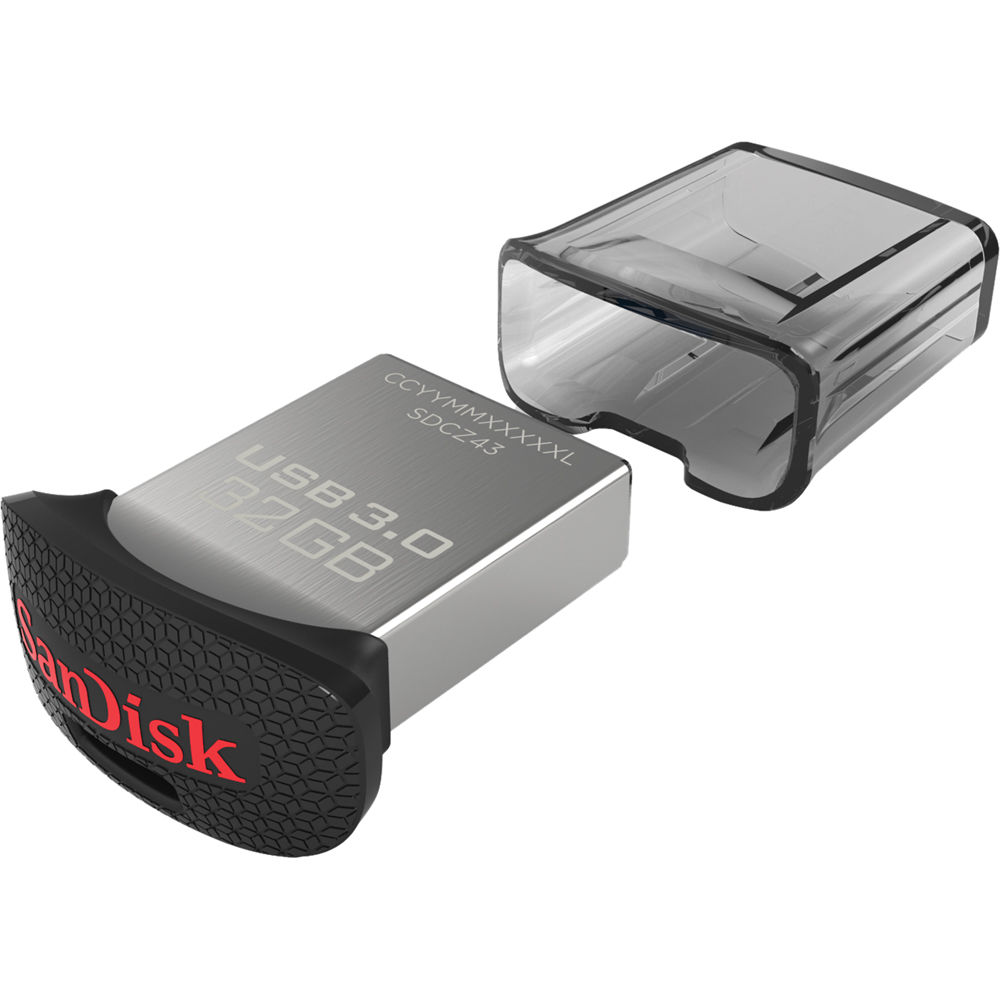 USB SanDisk Ultra CZ43 32GB , USB3.0, Black with cap, Plug & Stay