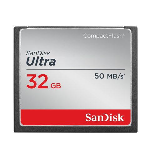 Thẻ nhớ SanDisk CF Ultra 32GB , 50MB/s R, Kích thước: 43 mm x 36 mm x 3.3 mm