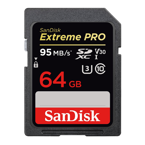 Thẻ nhớ SanDisk SDHC Extreme Pro 64G , 95MB/s R, Kích thước: 24 mm x 32 mm x 2.1 mm