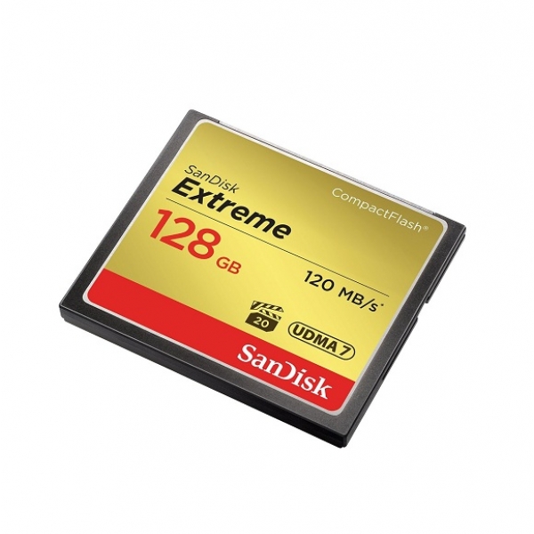 Thẻ nhớ SanDisk CF Extreme VPG20 128G , UDMA 7 120MB/s R, 85MB/s W, Kích thước: 43 mm x 36 mm x 3.3 mm
