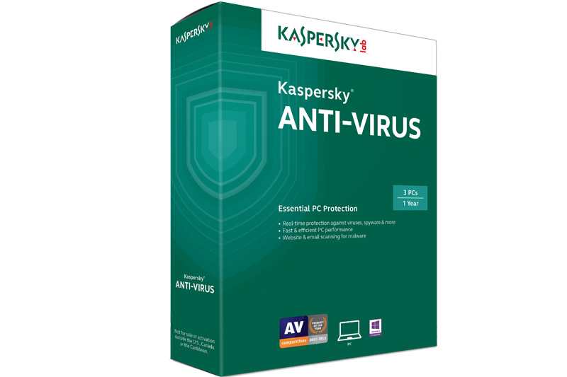 Phần mềm diệt virus Kaspersky Antivirus 3pc/1năm
