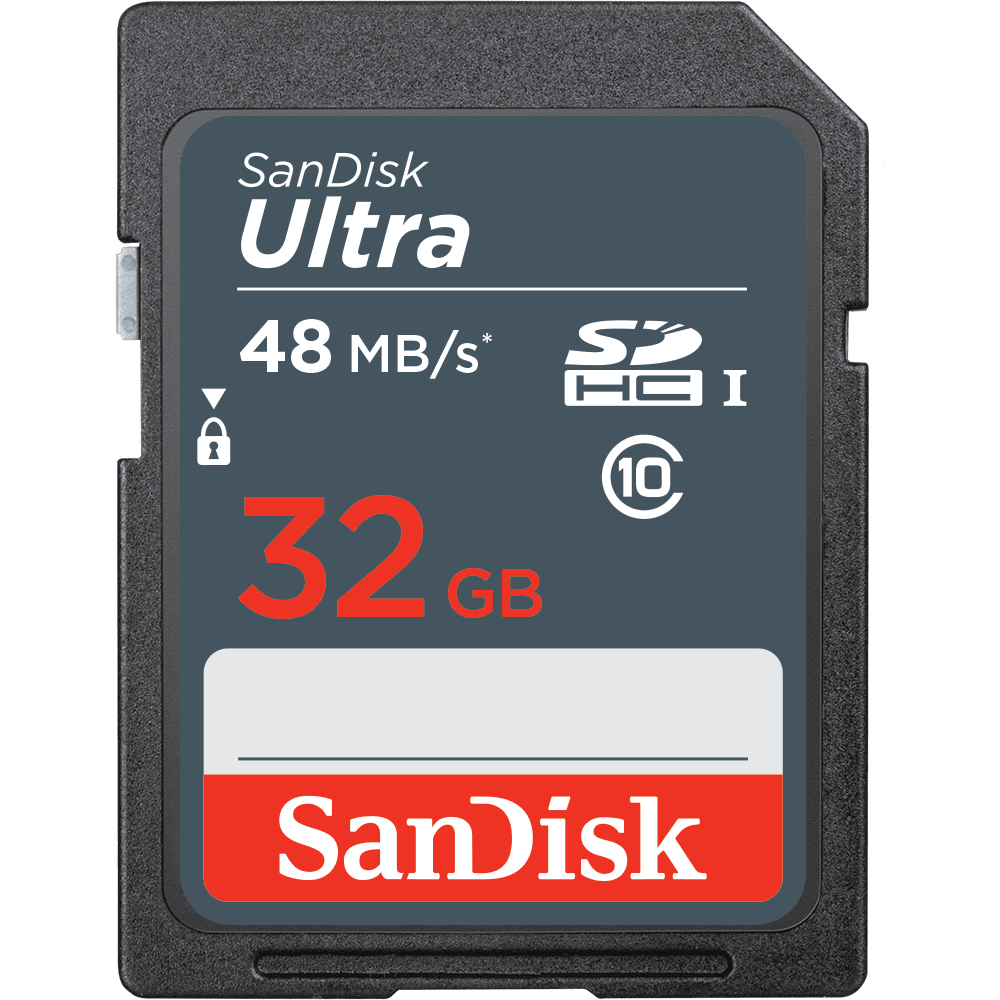 Thẻ nhớ SD SanDisk SDHC Ultra 32GB C10 UHS- 1 Read 48MB/s Kích thước 24 mm x 32 mm x 2.1 mm